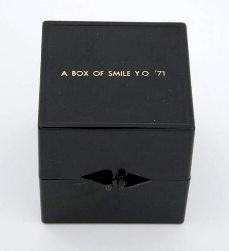 Then Ono has done her 1971 piece "A Box of Smile." A conceptual artwork, it consists of a small plas Then Ono has done her 1971 piece "A Box of Smile." A conceptual artwork, it consists of a small plas