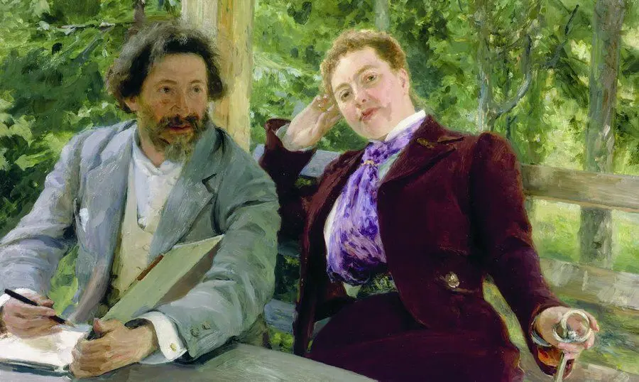 Илья Репин. Автопортрет с Натальей Борисовной Нордман, 1903 Илья Репин. Автопортрет с Натальей Борисовной Нордман, 1903