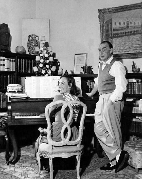 Paulette Goddard and Erich Maria Remarque at the villa in Porto Ronco, Switzerland. 1960s Paulette Goddard and Erich Maria Remarque at the villa in Porto Ronco, Switzerland. 1960s
