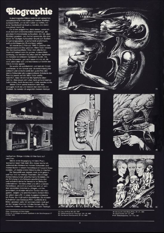 Несколько страниц из альбома Ганса Гигера «Некрономикон», которым вдохновился Ридли Скотт. Источник 
