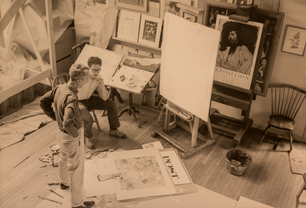 Норман Роквелл в своей студии. Фото — Norman Rockwell Museum Норман Роквелл в своей студии. Фото — Norman Rockwell Museum