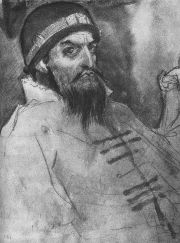 Сам Васнецов, работая над образом Ивана IV, опирался на работы историка Василия Ключевского. При вст Сам Васнецов, работая над образом Ивана IV, опирался на работы историка Василия Ключевского. При вст