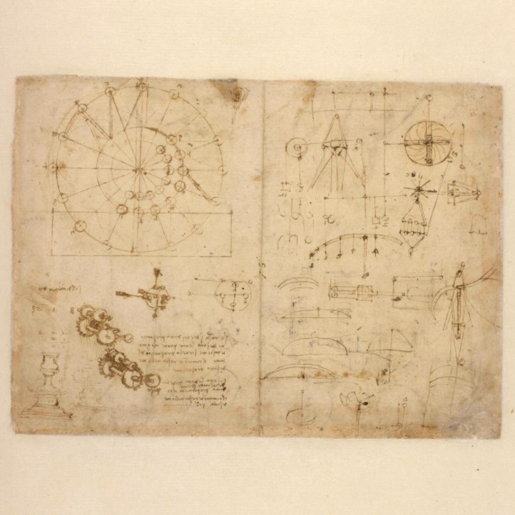 Скрины страниц «Атлантический кодекс» Леонардо с сайта codex-atlanticus.it