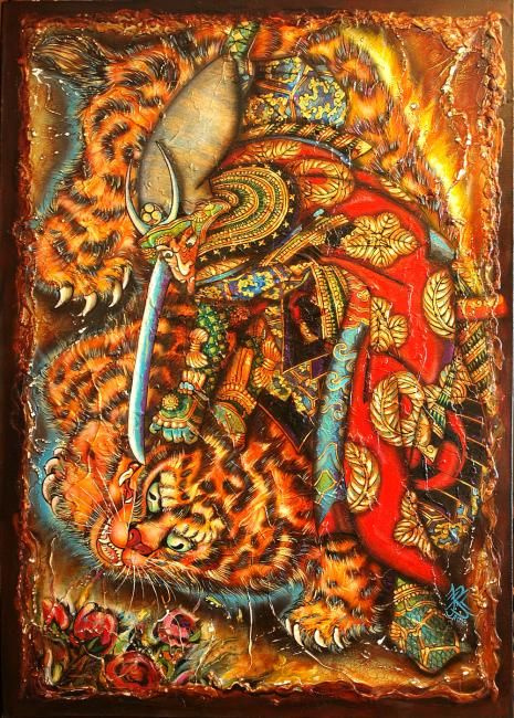 Виталий Котиков. Схватка (По мотивам работы Акутагавы Куниёси). Холст, масло, акрил. 2013 Виталий Котиков. Схватка (По мотивам работы Акутагавы Куниёси). Холст, масло, акрил. 2013