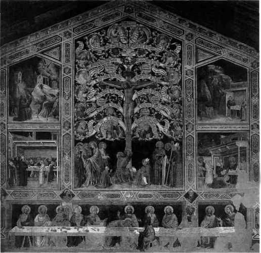 The medieval depictions of Christ nailed to a tree but not to a cross are believed to be associated The medieval depictions of Christ nailed to a tree but not to a cross are believed to be associated