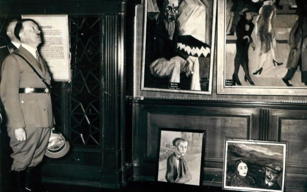Adolf Hitler at the Degenerate Art exhibition, 1937. Photo source: jewishnews.timesofisrael.com Adolf Hitler at the Degenerate Art exhibition, 1937. Photo source: jewishnews.timesofisrael.com