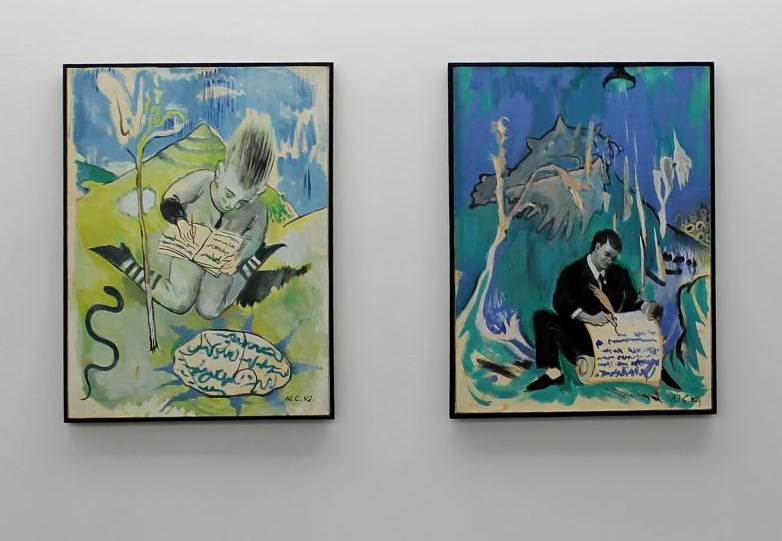 Юрий Соломко, Переписывая наново. Бумага на холсте, масло, 1992. Работа предоставлена художником. Юрий Соломко, Переписывая наново. Бумага на холсте, масло, 1992. Работа предоставлена художником.