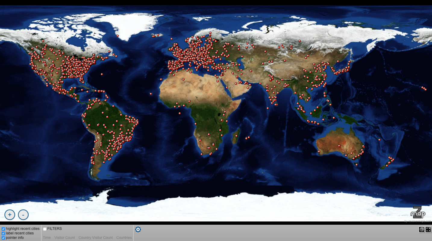Live statistics from #smilesfilm 2D map, 30 March 2018. Photo credit revolvermaps.com Live statistics from #smilesfilm 2D map, 30 March 2018. Photo credit revolvermaps.com