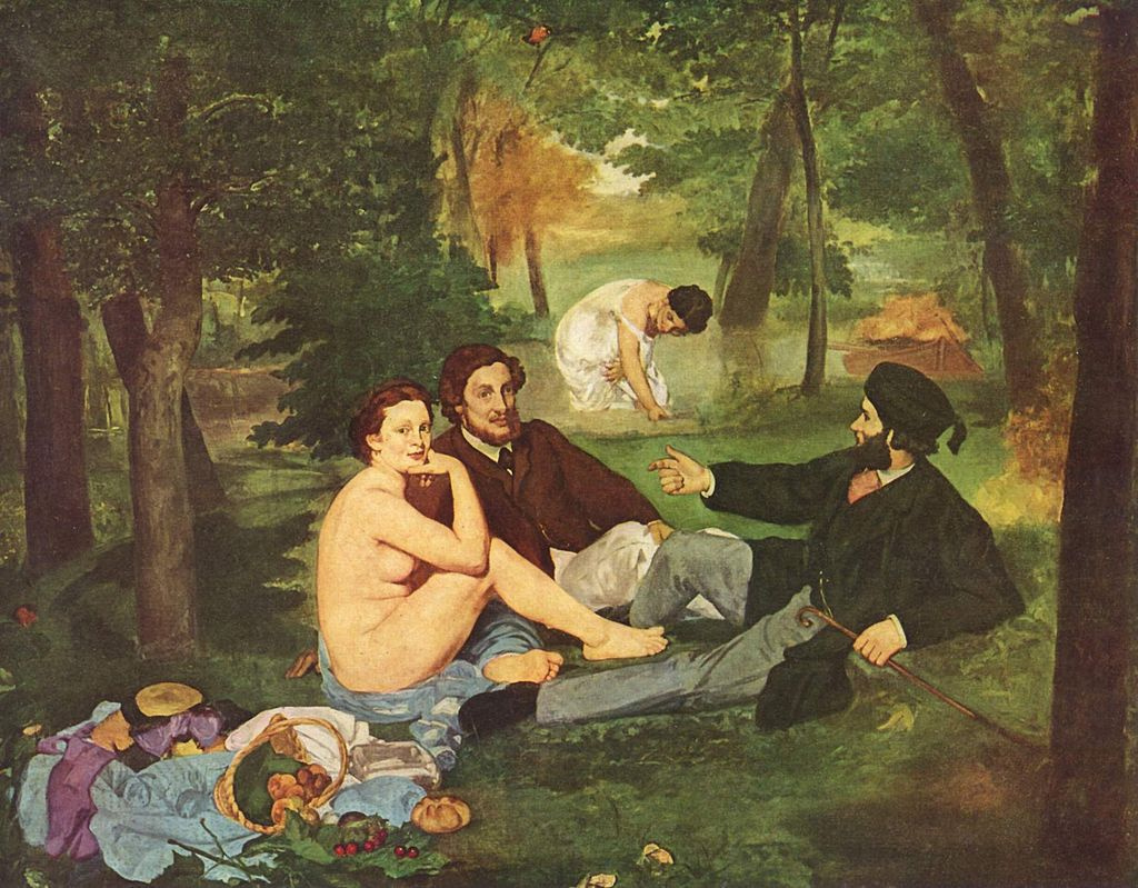 One of the most sensational works at the Salon des Refusés was Manet’s painting "Breakfast on the Gr One of the most sensational works at the Salon des Refusés was Manet’s painting "Breakfast on the Gr