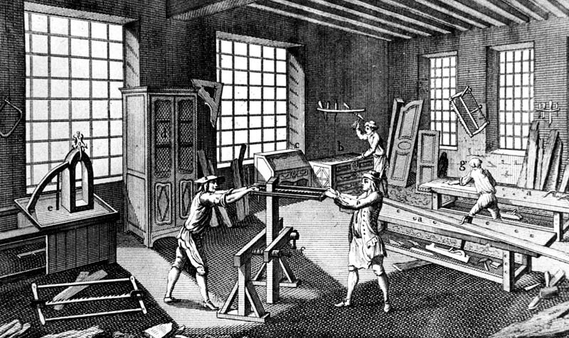 Старинная гравюра «Мастерская краснодеревщика» Старинная гравюра «Мастерская краснодеревщика»