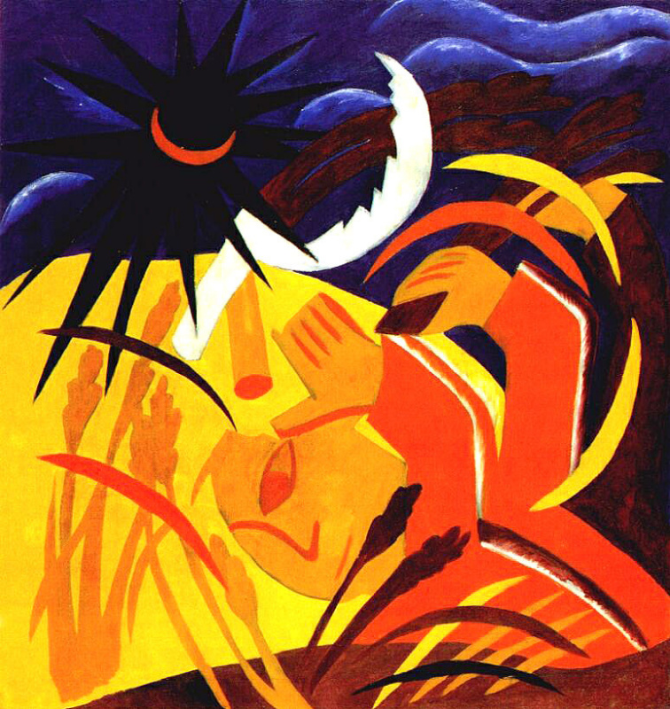 Natalia Goncharova. "Phoenix" (Polyptych "Harvest"), 1911. Photo © ADAGP, Paris and DACS Natalia Goncharova. "Phoenix" (Polyptych "Harvest"), 1911. Photo © ADAGP, Paris and DACS