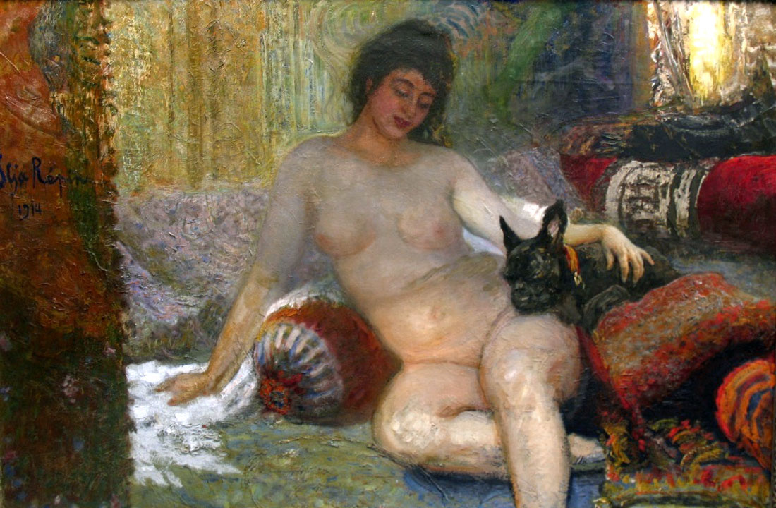 Илья Репин. Портрет Алисы Ривуар с собакой. 1914. Частное собрание. Илья Репин. Портрет Алисы Ривуар с собакой. 1914. Частное собрание.