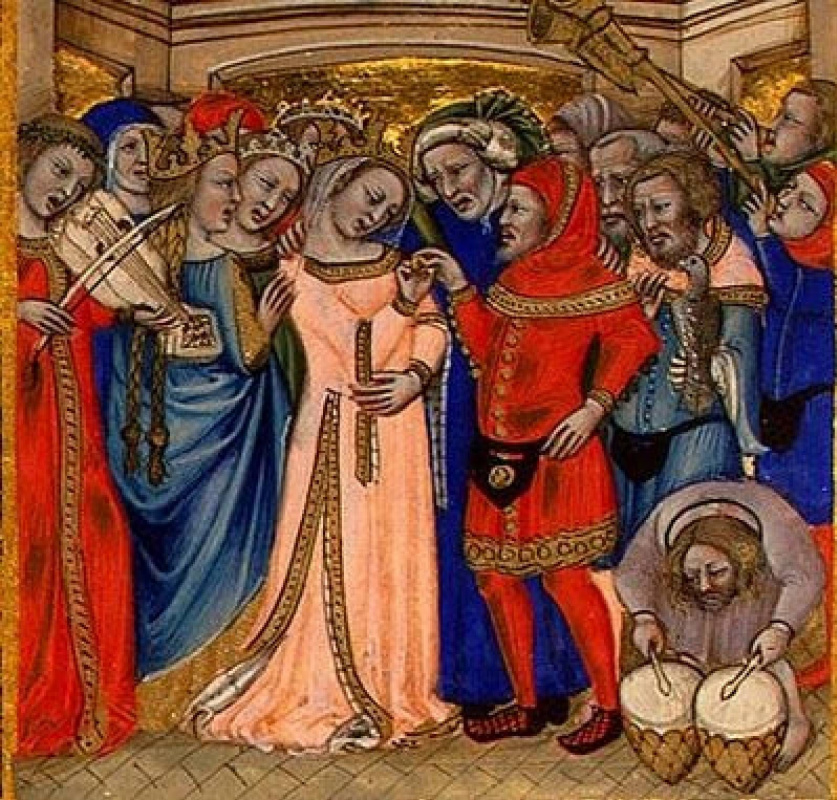 Wedding on a medieval fresco