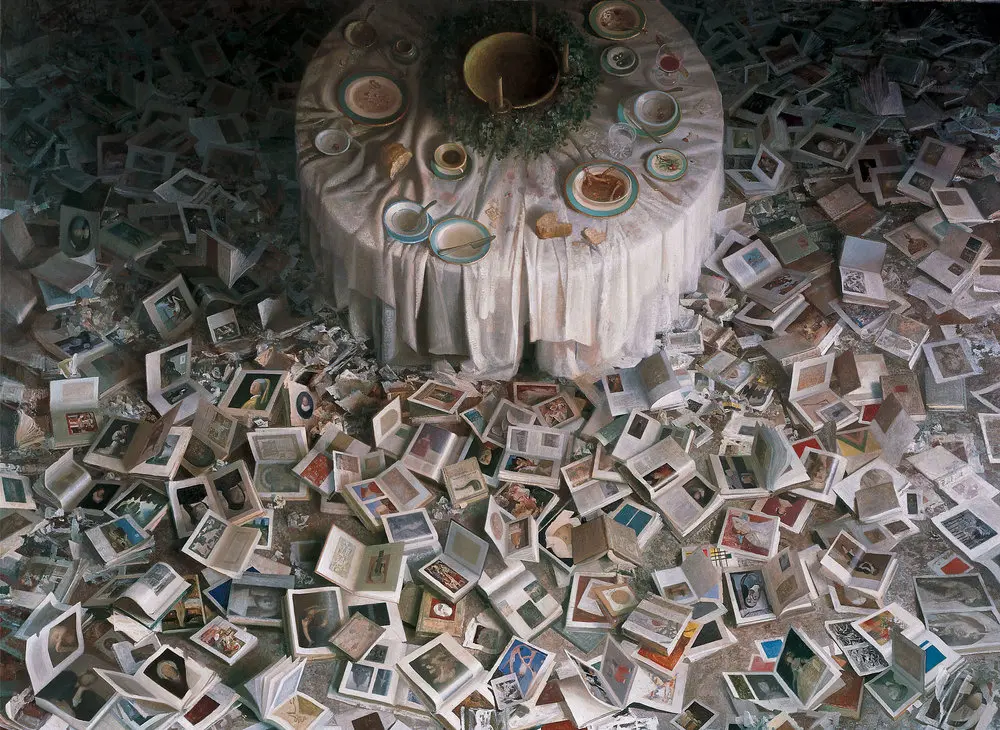 Vincent Desiderio, Cockaigne. Oil on canvas, 112×153 inches, 1993−2003. Hirshhorn Museum and Sculptu