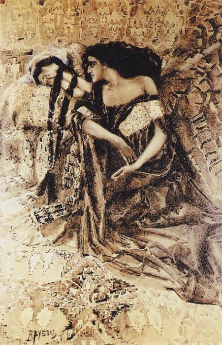 Врубель и Лермонтов: неизвестный рисунок к "Демону", подаренный Прокофьевым-внуком - на выставке в честь 200-летия поэта.