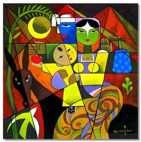 In his work The Flight into Egypt, the Chinese artist He Qi depicts his interesting vision of the Ch In his work The Flight into Egypt, the Chinese artist He Qi depicts his interesting vision of the Ch
