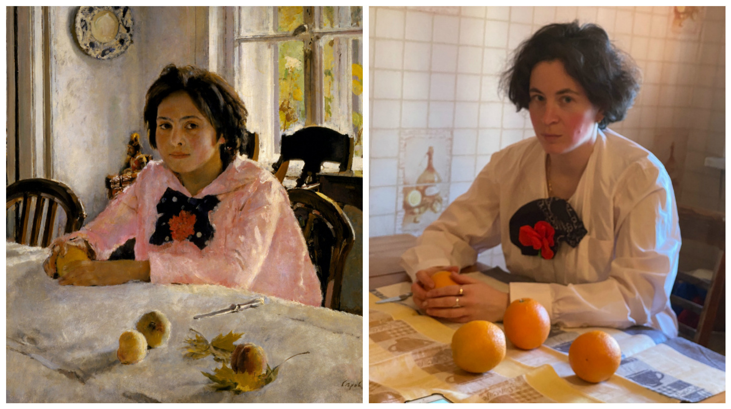 Девочка показала персик. В.А. Серов. "Девочка с персиками". 1887 Год..