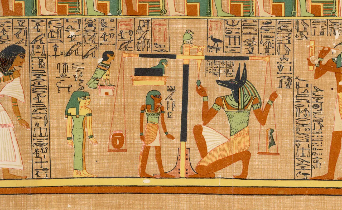 Египет Папирус иероглифы Анубис