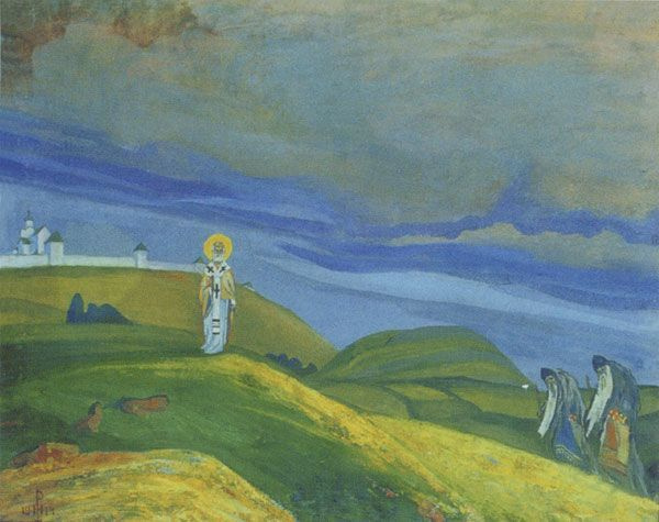 Н. Рерих «Николай-Угодник», 1914, собрание В. И. Палеева, Санкт-Петербург, бумага, темпера, гуашь, 5 Н. Рерих «Николай-Угодник», 1914, собрание В. И. Палеева, Санкт-Петербург, бумага, темпера, гуашь, 5