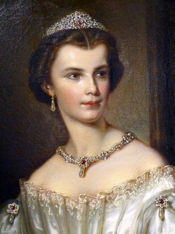 Portrait of Empress Elisabeth of Austria, 1854. Vienna Museum at Karlsplatz (Fragment)
