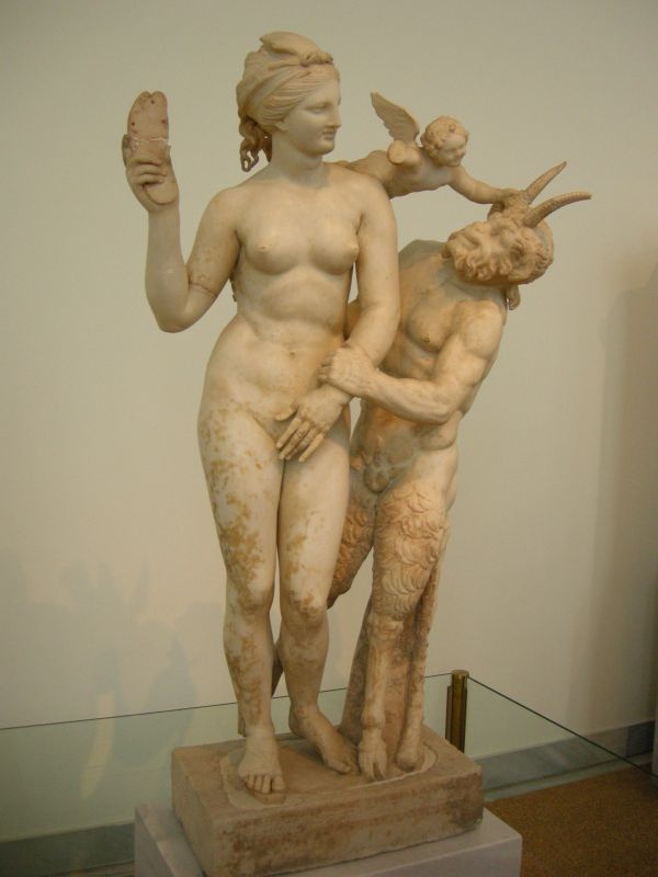 The most well-known among them is the Aphrodite, Eros and Pan, c. 100 BC, from Delos. The charming w The most well-known among them is the Aphrodite, Eros and Pan, c. 100 BC, from Delos. The charming w