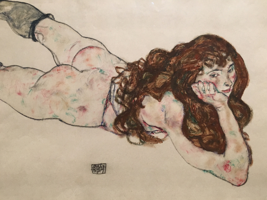 Egon Schiele, Nude on Her Stomach, 1917. Albertina, Vienna Egon Schiele, Nude on Her Stomach, 1917. Albertina, Vienna