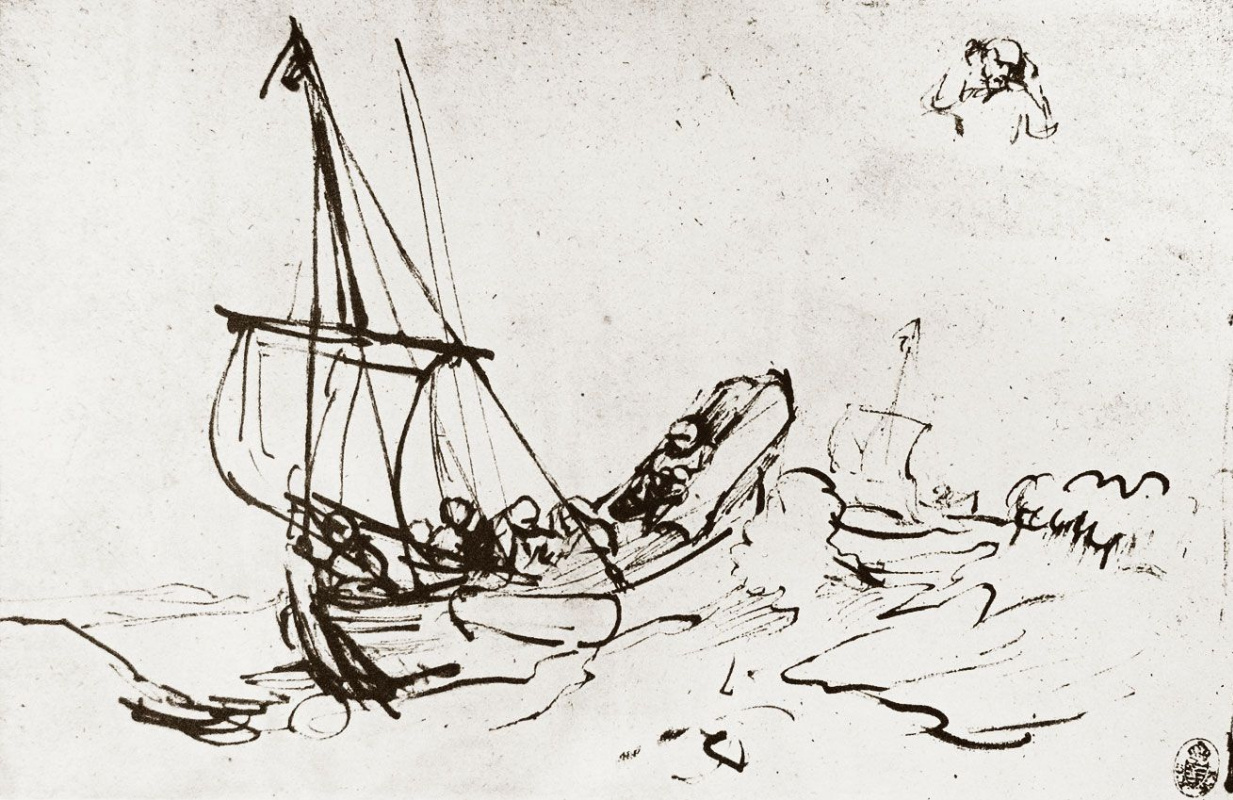 Рембрандт ван Рейн. «Христос во время бури на море Галилейском». Ок.1654−55 гг. Рембрандт ван Рейн. «Христос во время бури на море Галилейском». Ок.1654−55 гг.