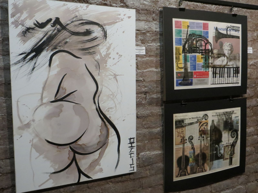 Ольга Ланник. «In vino. Intermezzo», 2015, индийская тушь, вино.
Альбина Ялоэ. «Music», 2009, бумага Ольга Ланник. «In vino. Intermezzo», 2015, индийская тушь, вино.
Альбина Ялоэ. «Music», 2009, бумага