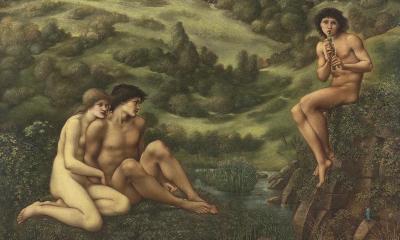 Фрагмент картины Эдварда Бёрна-Джонса «Сад Пана» (1886 — 1887). Национальная галерея Виктории, Мельб Фрагмент картины Эдварда Бёрна-Джонса «Сад Пана» (1886 — 1887). Национальная галерея Виктории, Мельб