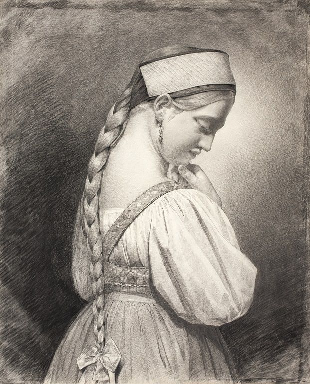 Мария Поленова.Портрет крестьянской девушки.
