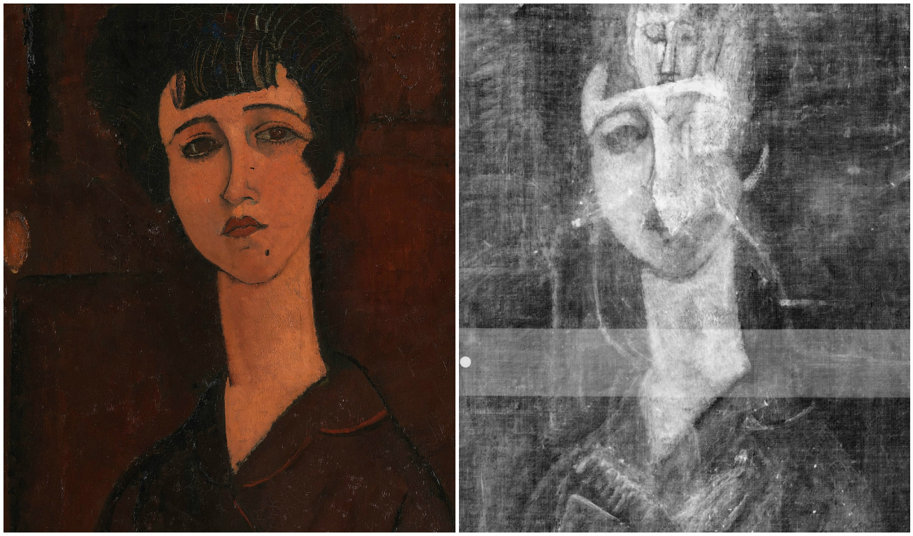 На картине Модильяни более века скрывался другой портрет. Полагают, любовницы
