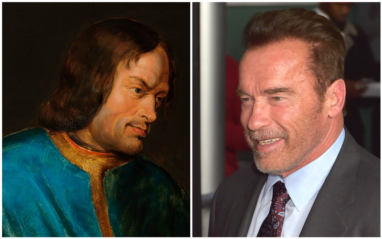 On the left: Peter Paul Rubens. Portrait of Lorenzo de' Medici (1612−1616). On the right: Arnold Sch On the left: Peter Paul Rubens. Portrait of Lorenzo de' Medici (1612−1616). On the right: Arnold Sch