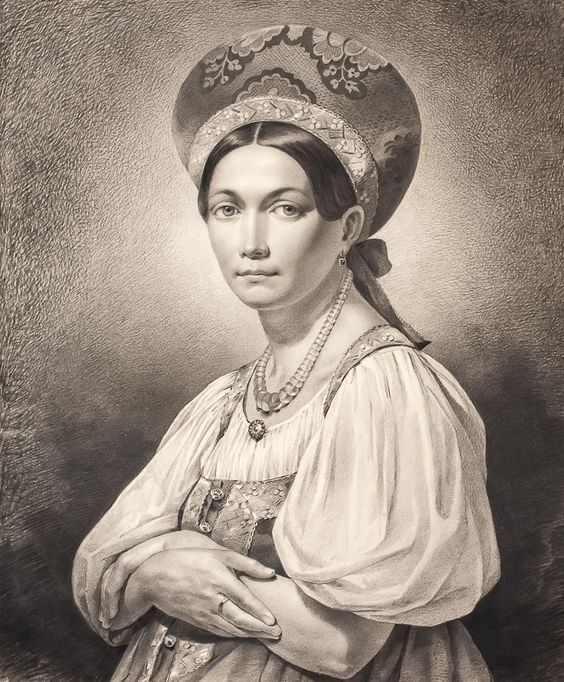 Мария Поленова. Крестьянка в одежде Олонецкой губернии.