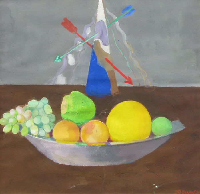 Юрий Егоров, «Лондонский натюрморт». 1991.
Бумага, гуашь. Юрий Егоров, «Лондонский натюрморт». 1991.
Бумага, гуашь.
