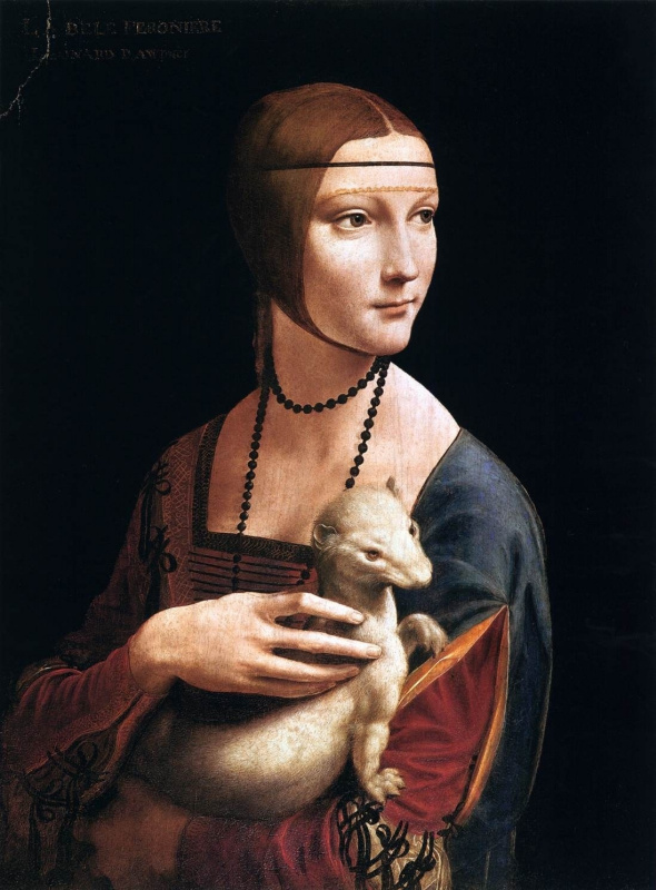 Leonardo da Vinci, The Lady with the Ermine, 1489—1490
This is one of only four female portraits by Leonardo da Vinci, The Lady with the Ermine, 1489—1490
This is one of only four female portraits by
