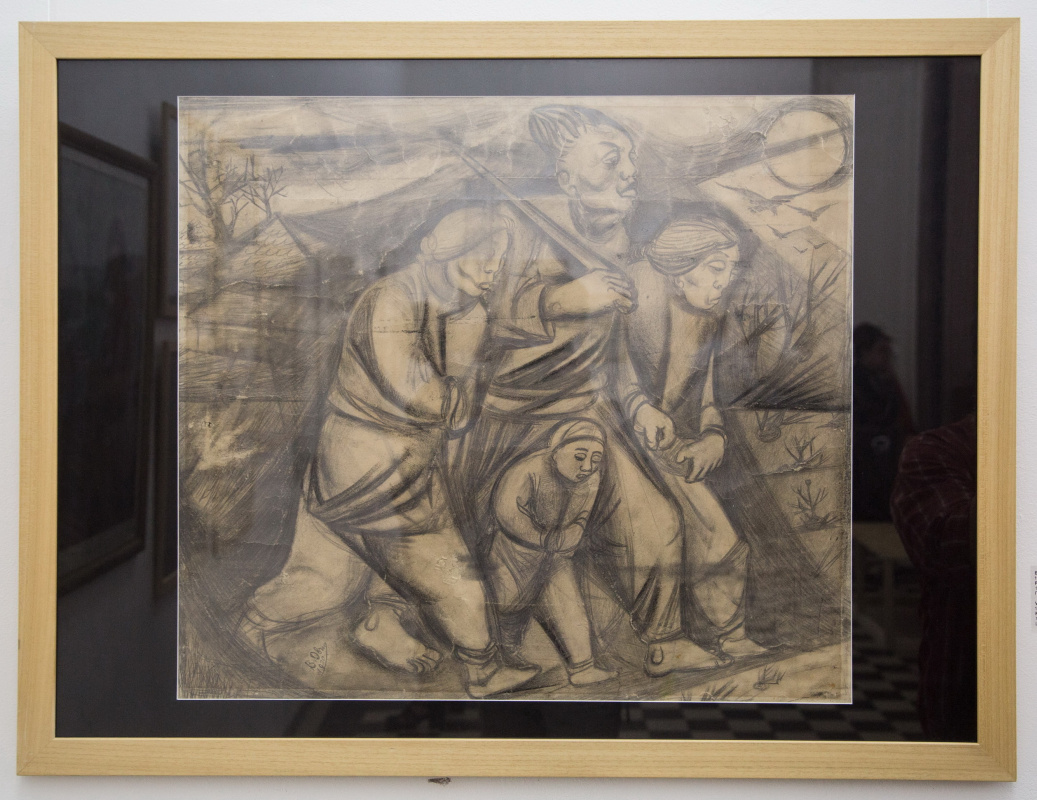 Василий Овчинников (1907−1978) «Семья безработных», 1930, бумага, графитный карандаш Василий Овчинников (1907−1978) «Семья безработных», 1930, бумага, графитный карандаш