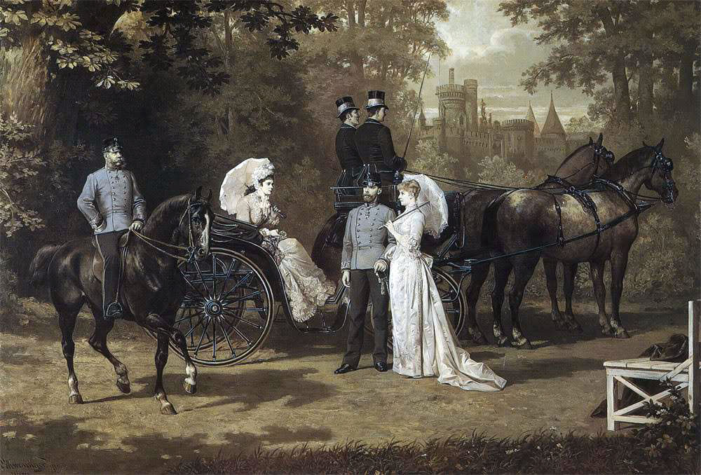 Karl Schweninger Sr. Franz Joseph and Elizabeth with Crown Prince Rudolph and his wife Stephanie in 