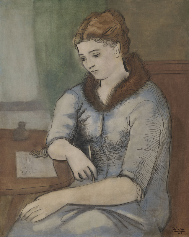 Pablo Picasso. La Lettre (La Réponse), (1923)
Picasso painting of his first wife Olga was originall Pablo Picasso. La Lettre (La Réponse), (1923)
Picasso painting of his first wife Olga was originall