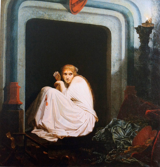 Эмиль Синьоль, «Безумие Ламмермурской невесты» (1850). Музей изящных искусств в Туре Эмиль Синьоль, «Безумие Ламмермурской невесты» (1850). Музей изящных искусств в Туре