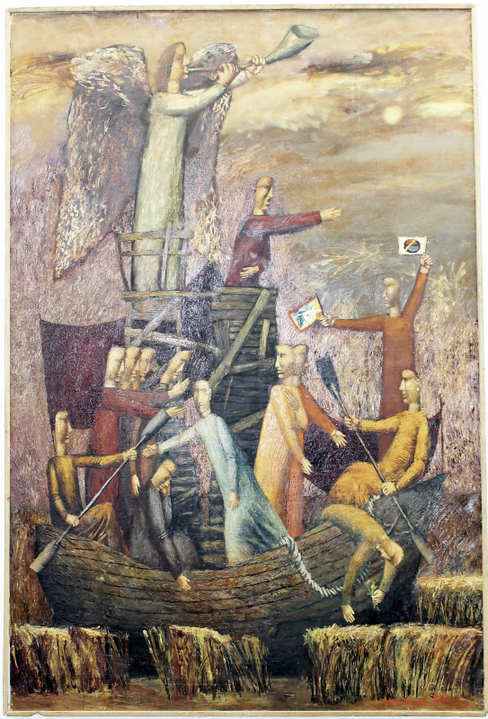 Александр Ройтбурд, Движение в сторону моря (Корабль дураков). Холст, масло, 1989. Работа предоставл Александр Ройтбурд, Движение в сторону моря (Корабль дураков). Холст, масло, 1989. Работа предоставл