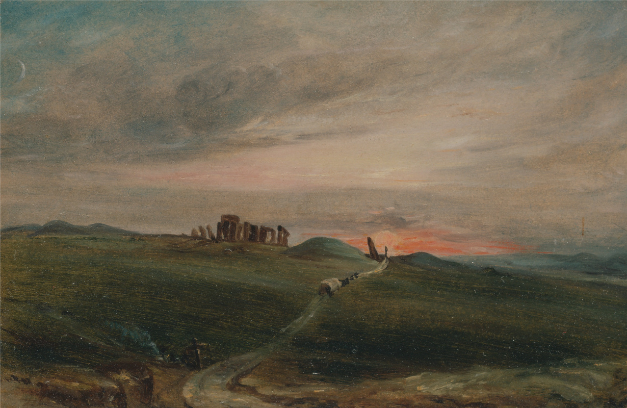 John Constable. Stonehenge at sunset