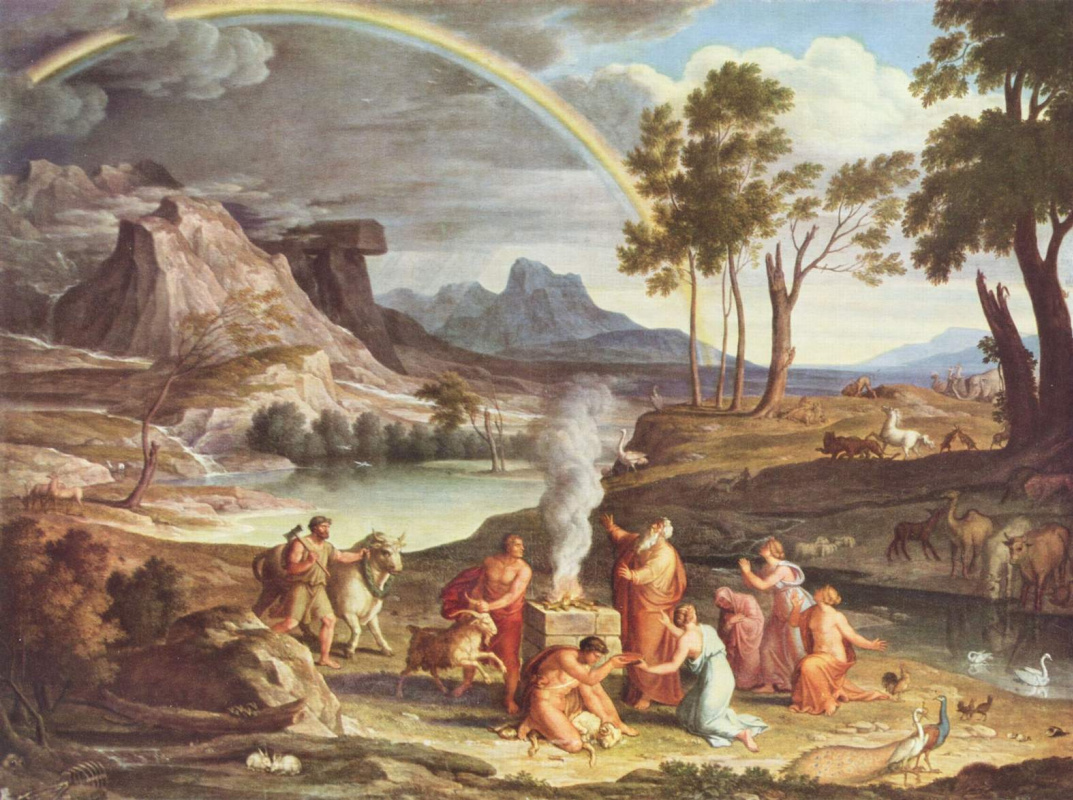 Josef Anton Koch. Landscape with the sacrifice of Noah