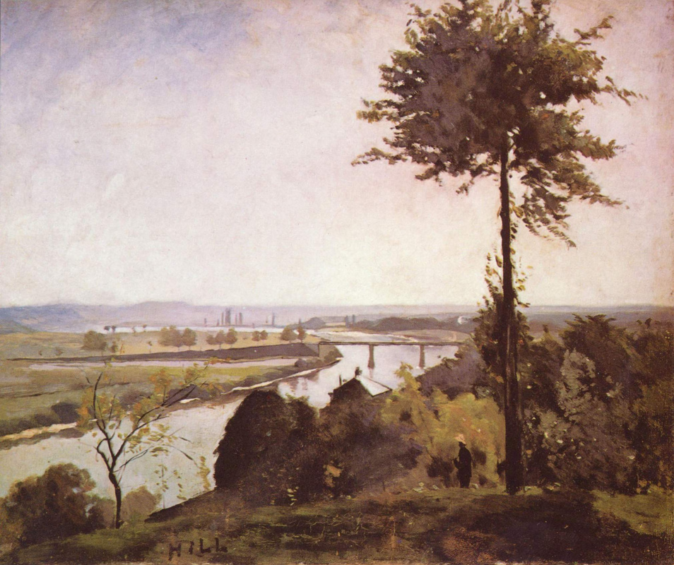 Hill Carl Fredrik. Poplars on the banks of the Seine