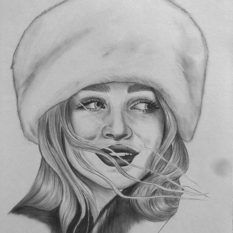 Pretty Woman Pencil Portrait of a Woman