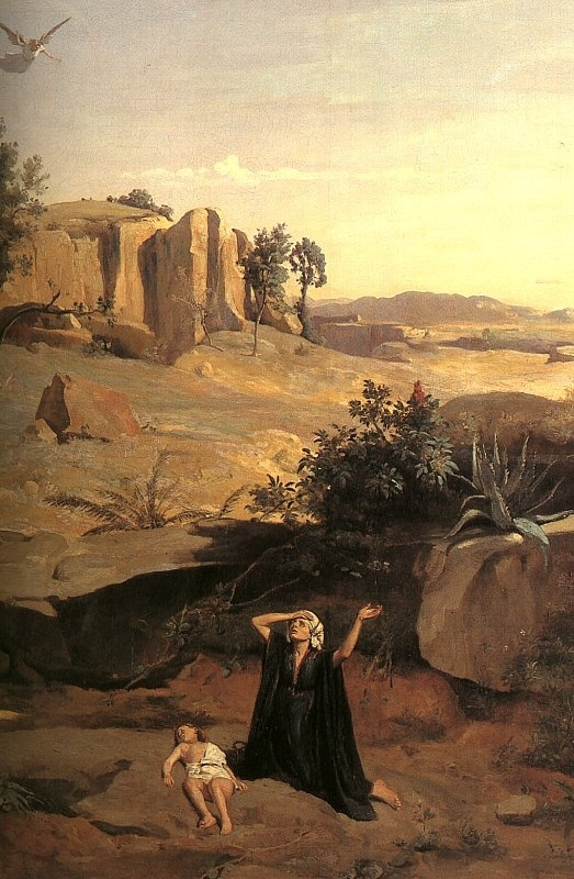 Camille Corot. Hagar in the desert, fragment