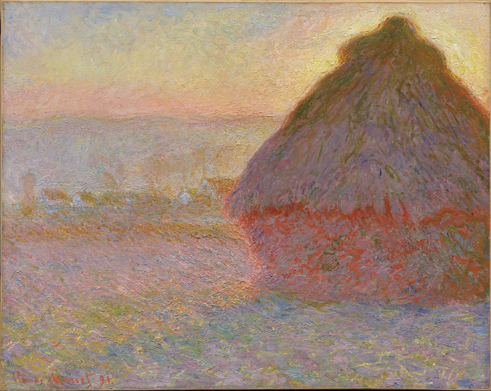 Клод Моне - Стог сена на закате возле Живерни, 1891, 93×73 см: Описание  произведения | Артхив