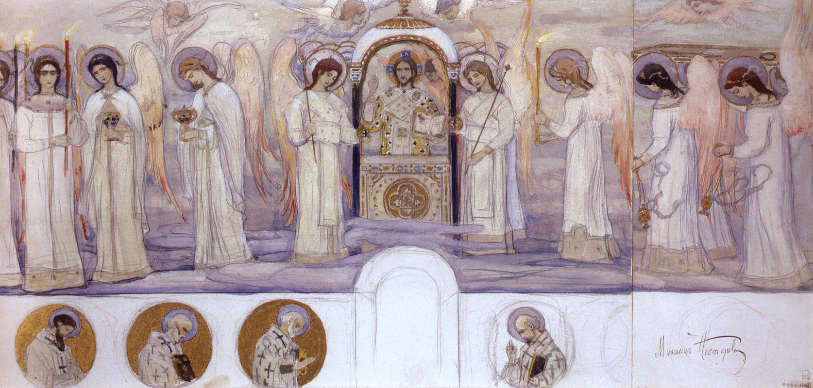 Mikhail Vasilyevich Nesterov. Liturgy of the angels. A sketch of the mural in the apse of the Church in the name of blagovernogo Prince Alexander Nevsky
