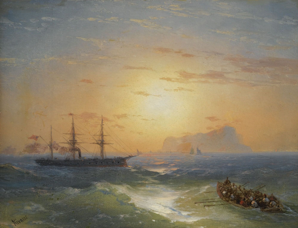 Ivan Aivazovsky. Shipping off Ischia