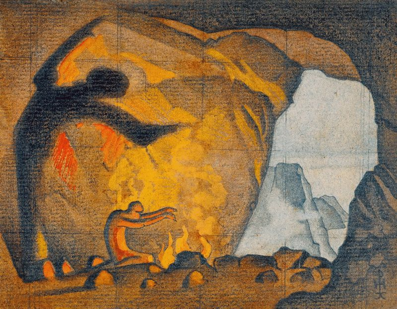 Nicholas Roerich. Spell of fire. Sketch