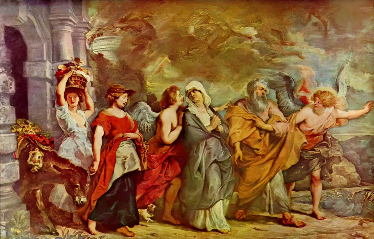 Рубенс «лот с семьёй покидает Содом», 1615.